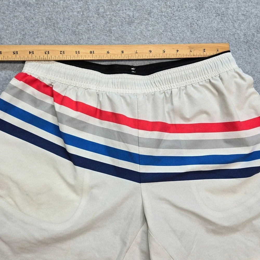 Chubbies Shorts Mens M Multicolor Stripe Drawstring Elastic Waist Athletic Liner